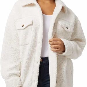 Women's White Sherpa Jacket